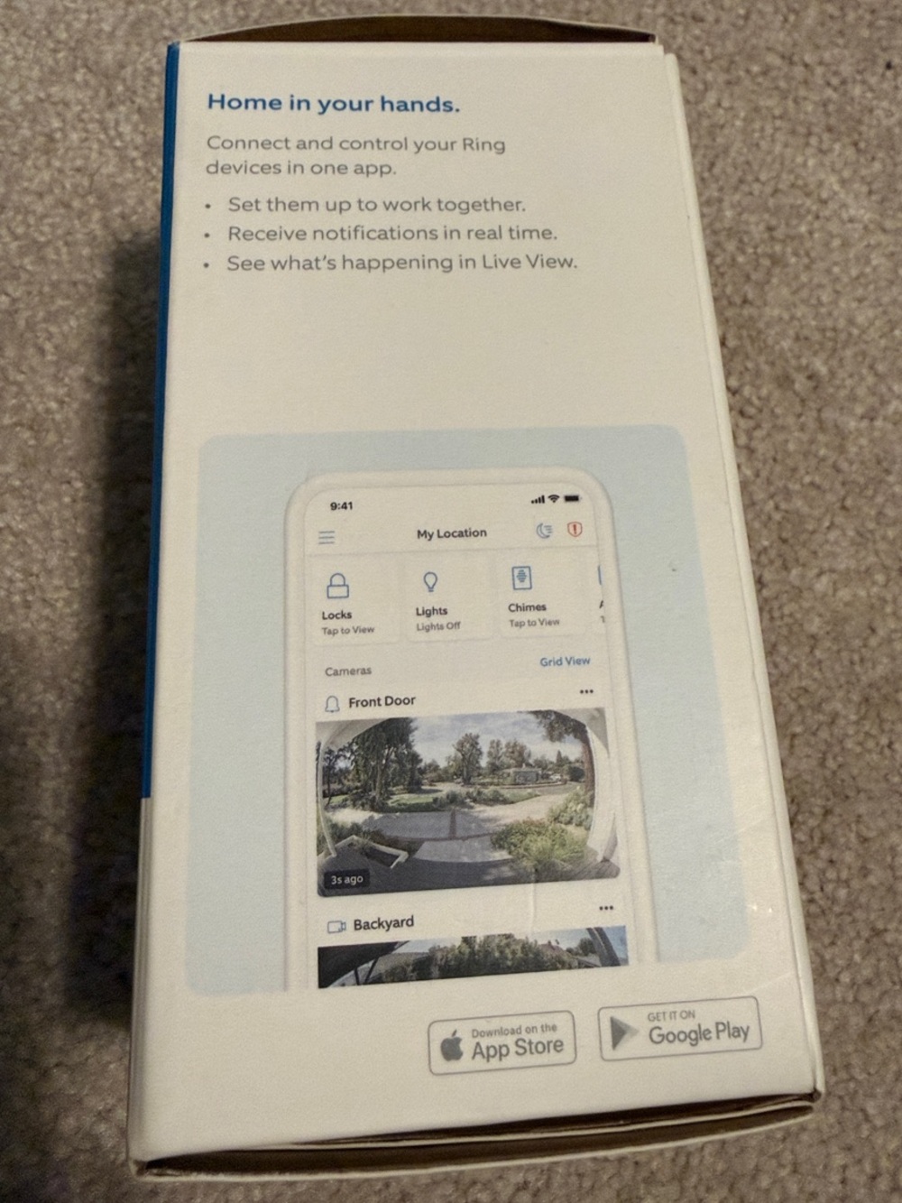 Ring Video Doorbell - Blue and White Packaging 2nd Generation - Picture 2 of 11